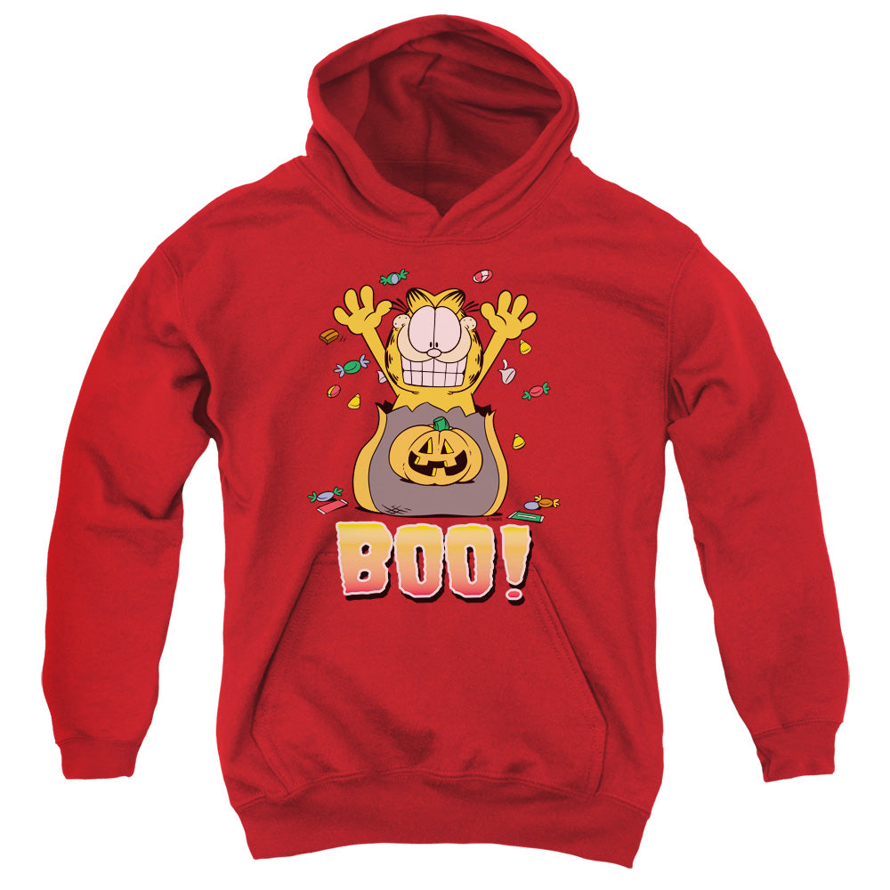 GARFIELD/BOO! - YOUTH PULLOVER HOODIE - RED