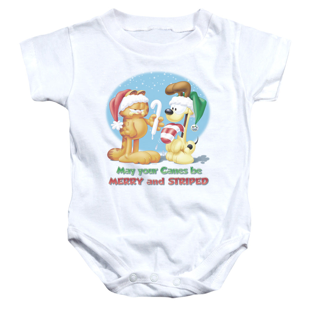 GARFIELD/MERRY AND STRIPED - INFANT SNAPSUIT - WHITE