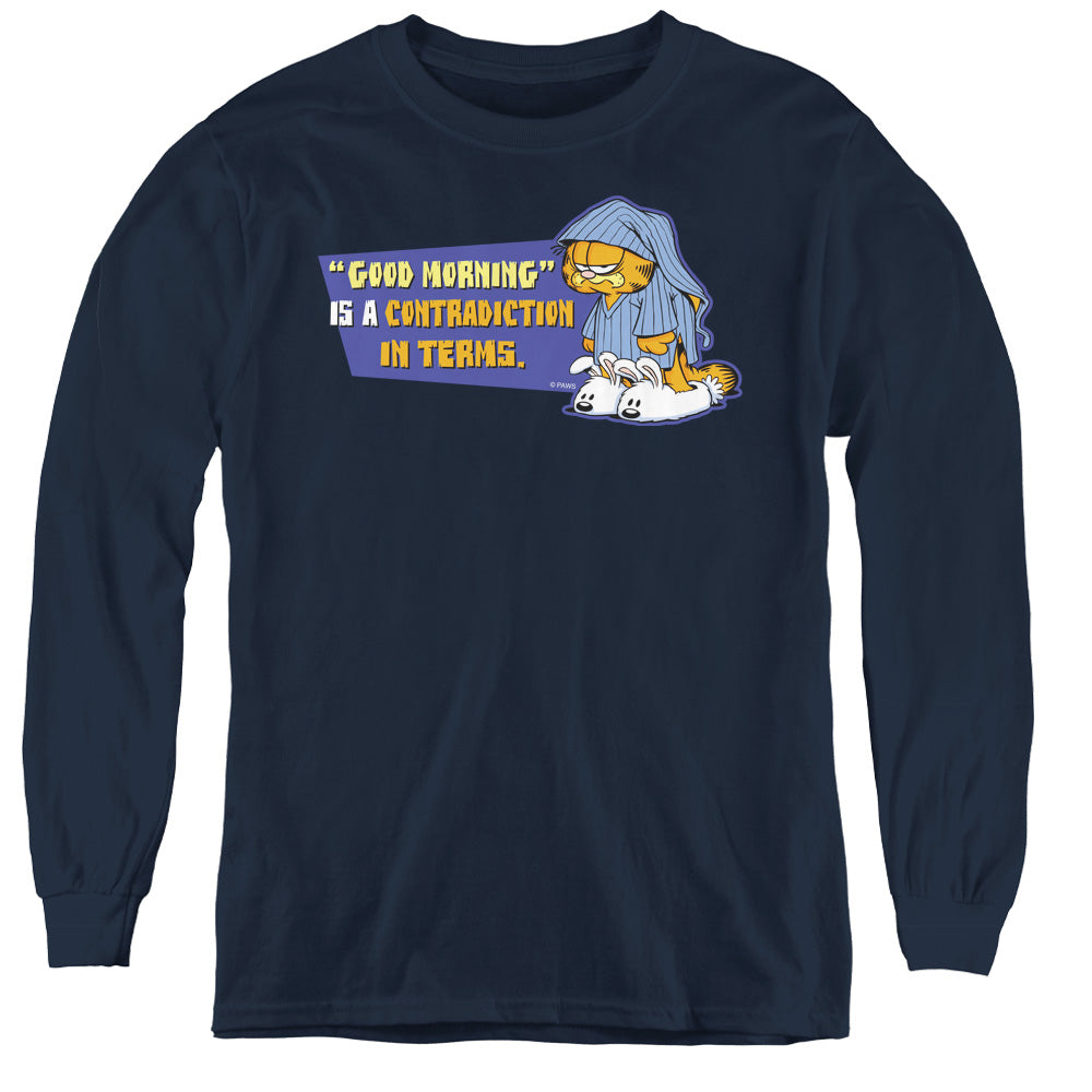 GARFIELD/CONTRADICITION IN TERMS - YOUTH LONG SLEEVE TEE - NAVY