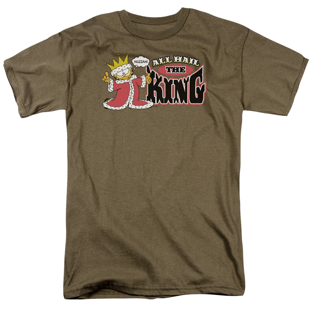 GARFIELD/ALL HAIL THE KING - S/S ADULT 18/1 - SAFARI GREEN
