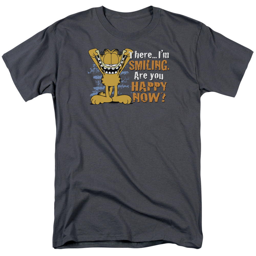 GARFIELD/SMILING - S/S ADULT 18/1 - CHARCOAL