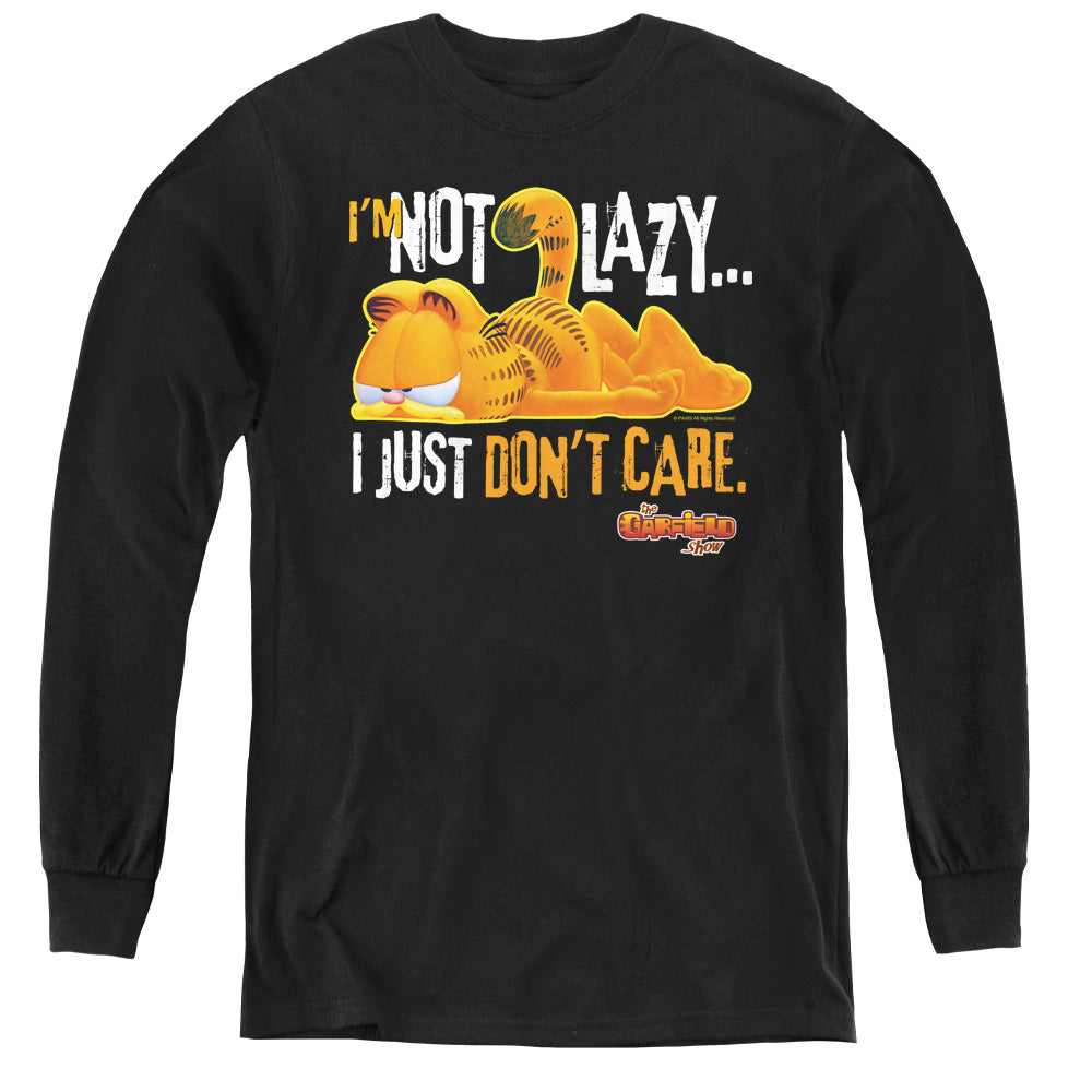 GARFIELD/NOT LAZY - YOUTH LONG SLEEVE TEE - BLACK