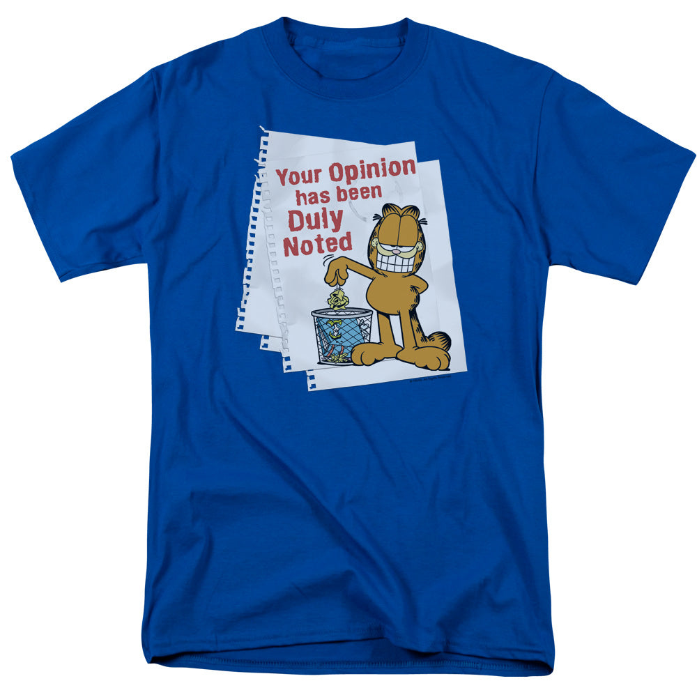 GARFIELD/DULY NOTED - S/S ADULT 18/1 - ROYAL BLUE