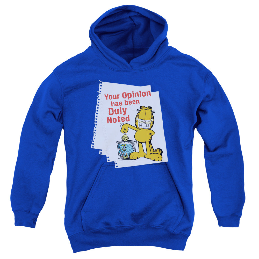 GARFIELD/DULY NOTED - YOUTH PULLOVER HOODIE - ROYAL BLUE