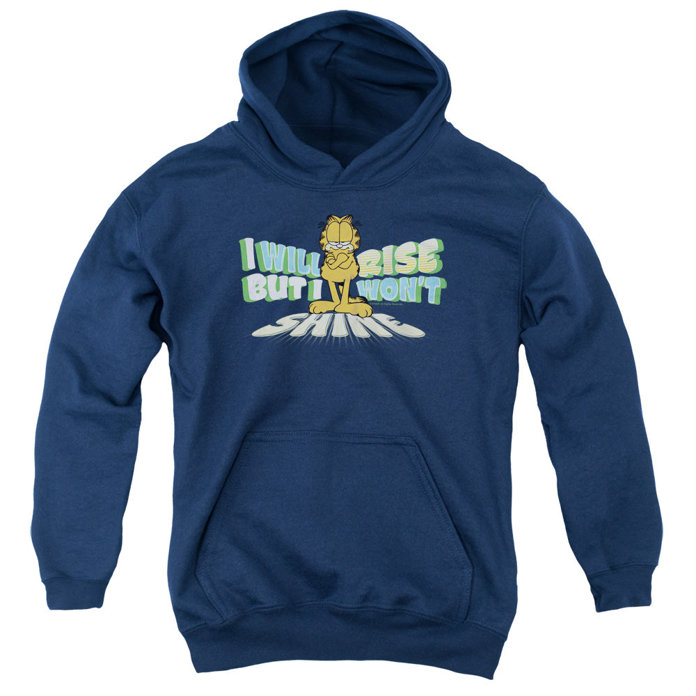 GARFIELD/RISE NOT SHINE - YOUTH PULLOVER HOODIE - NAVY