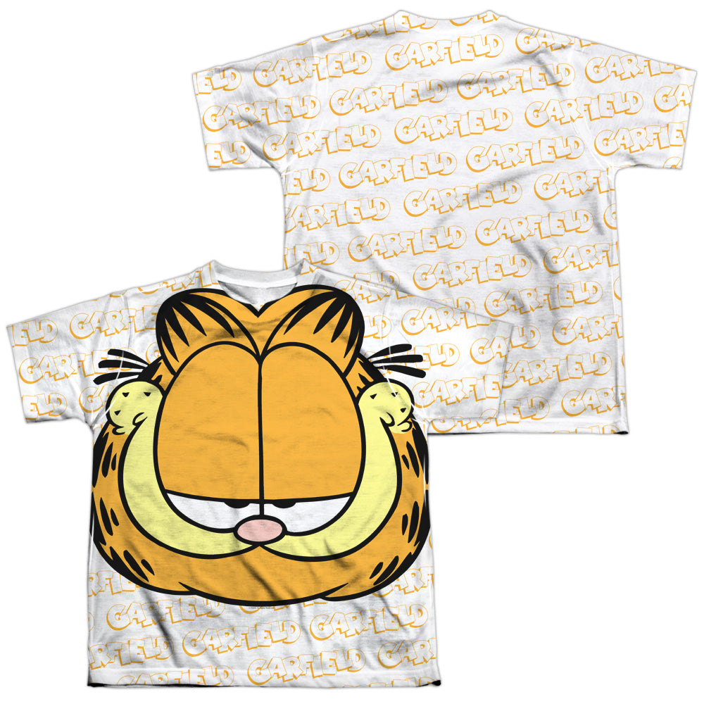 GARFIELD/BIG FACE (FRONT/BACK PRINT) - S/S YOUTH POLY CREW - MULTI