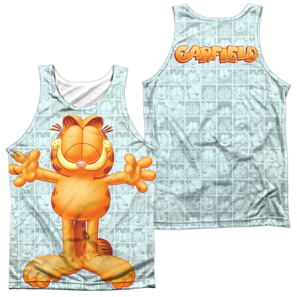 GARFIELD/FREE HUGS (FRONT/BACK PRINT) - ADULT POLY TANK TOP - MULTI