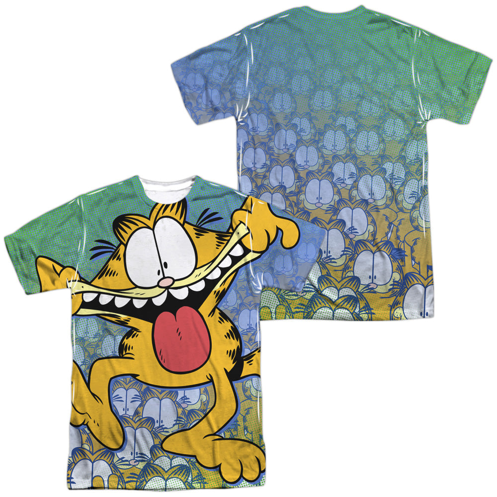 GARFIELD/GOOFY FACE (FRONT/BACK PRINT) - S/S ADULT POLY CREW - MULTI