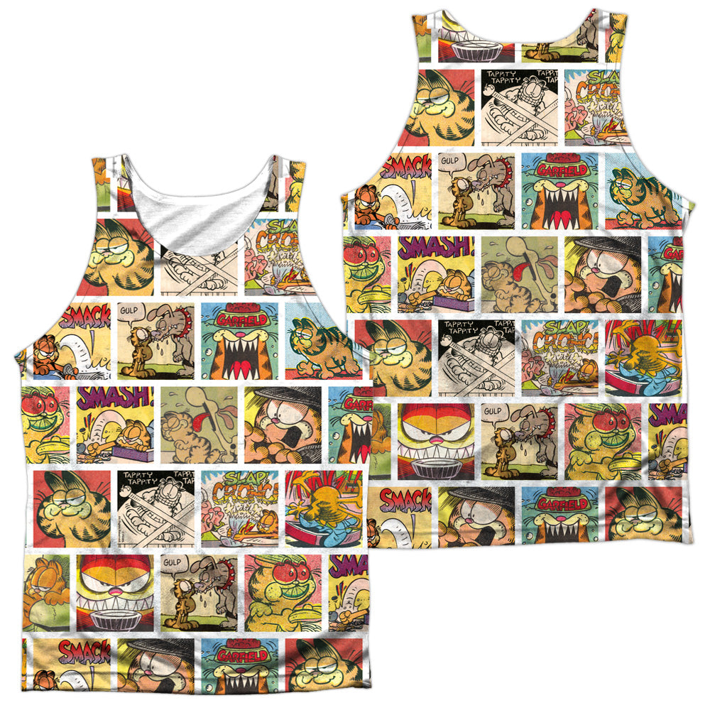 GARFIELD/COLLAGE (FRONT/BACK PRINT) - ADULT POLY TANK TOP - MULTI