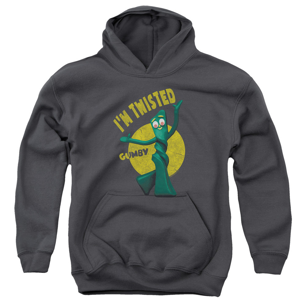 GUMBY/TWISTED - YOUTH PULLOVER HOODIE - CHARCOAL