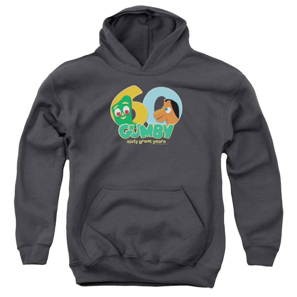 GUMBY/60TH - YOUTH PULLOVER HOODIE - CHARCOAL