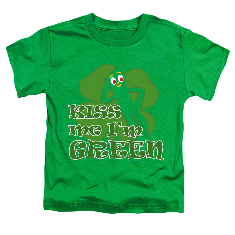 GUMBY/KISS ME IM GREEN - S/S TODDLER TEE - KELLY GREEN