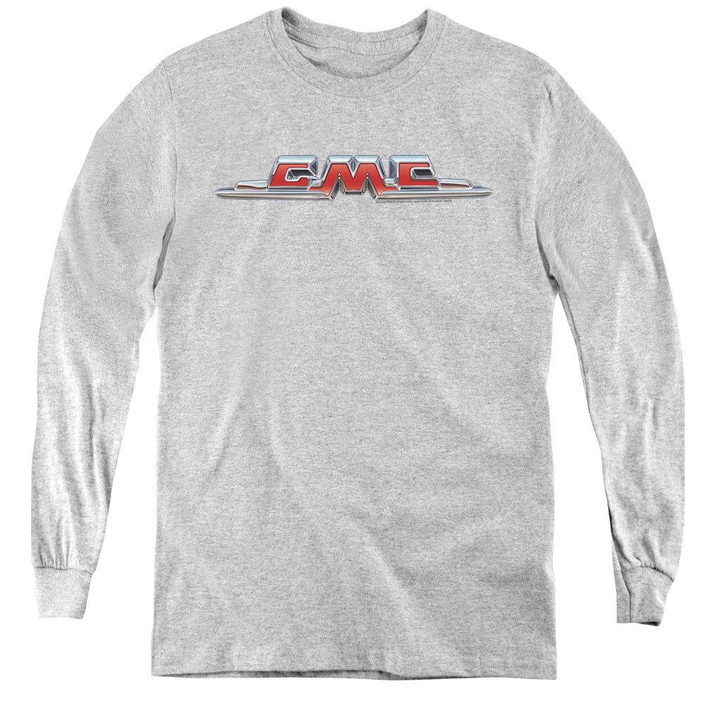 GMC/CHROME LOGO - YOUTH LONG SLEEVE TEE - ATHLETIC HEATHER