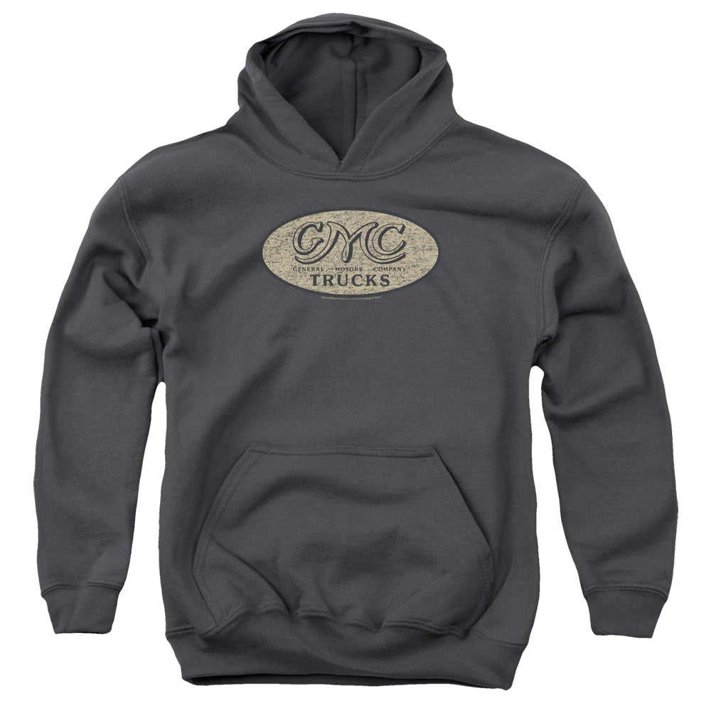 GMC/VINTAGE OVAL LOGO - YOUTH PULLOVER HOODIE - CHARCOAL
