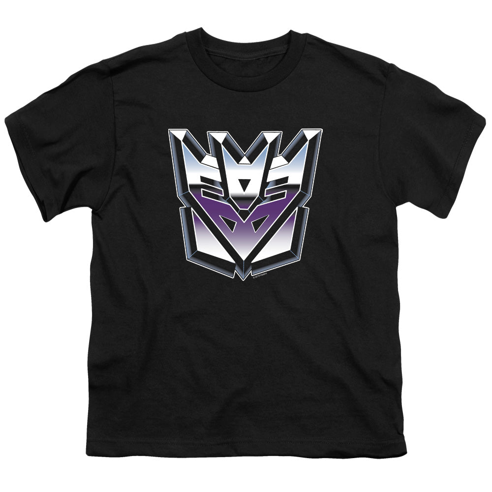 TRANSFORMERS/DECEPTICON AIRBRUSH LOGO - S/S YOUTH 18/1 - BLACK