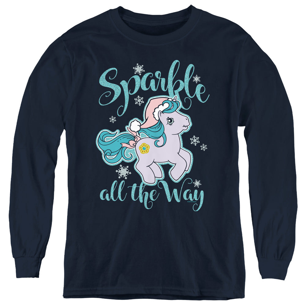 MY LITTLE PONY RETRO/SPARKLE ALL THE WAY - YOUTH LONG SLEEVE TEE - NAVY