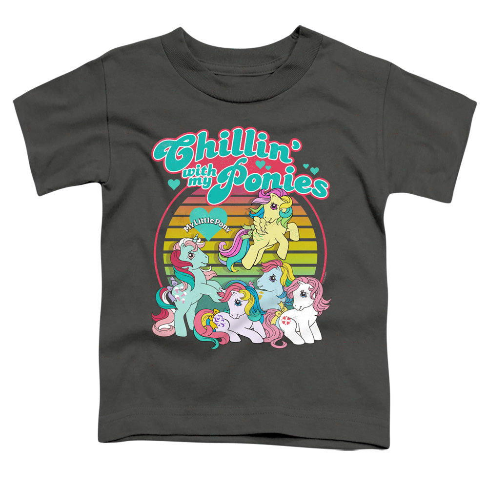 MY LITTLE PONY RETRO/CHILLIN WITH MY PONIES - S/S TODDLER TEE - CHARCOAL