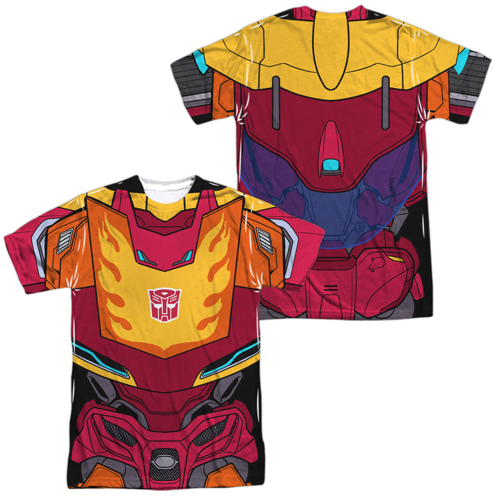 TRANSFORMERS/HOT ROD COSTUME (FRONT/BACK PRINT) - S/S ADULT POLY CREW - MULTI