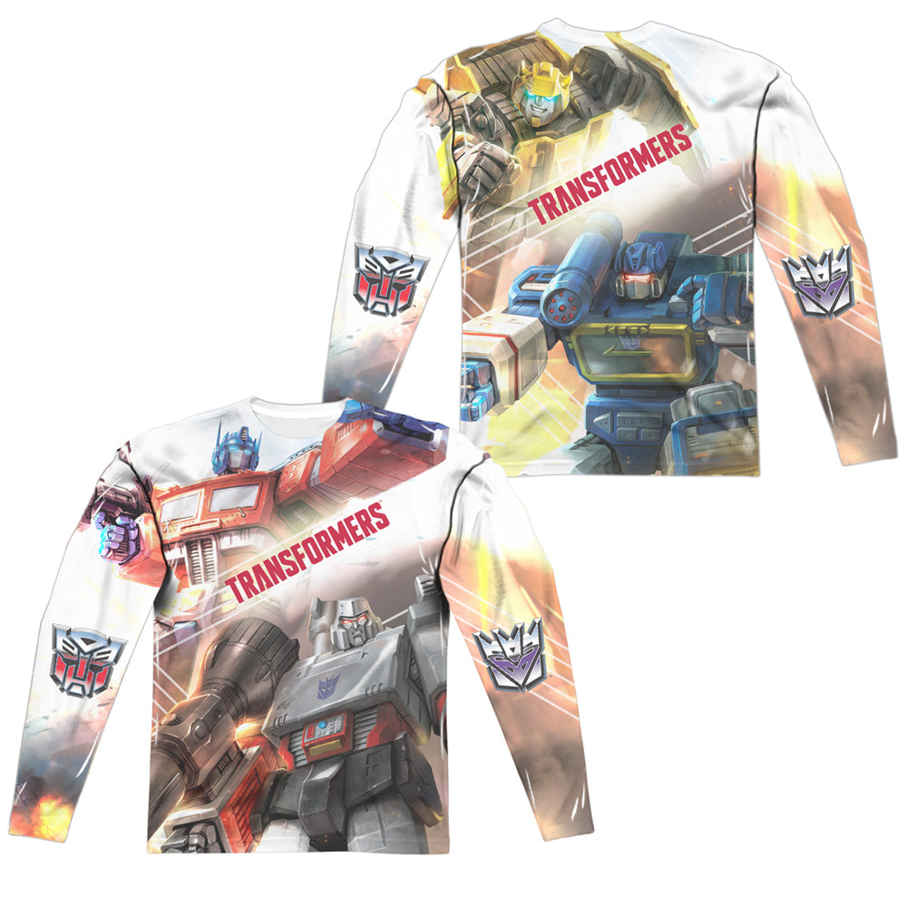 TRANSFORMERS/WARRIORS OF CYBERTRON (FRONT/BACK PRINT) - L/S ADULT POLY CREW  - MULTI