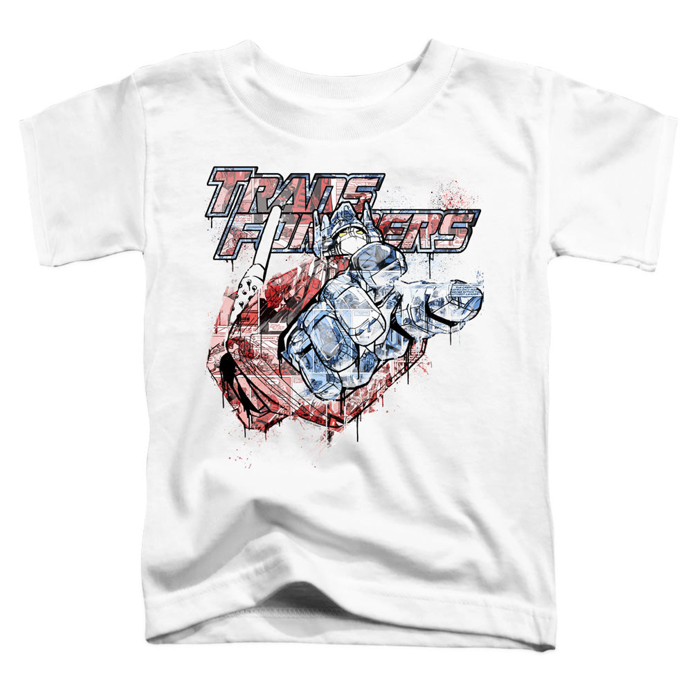 TRANSFORMERS/SPRAY PANELS - S/S TODDLER TEE - WHITE