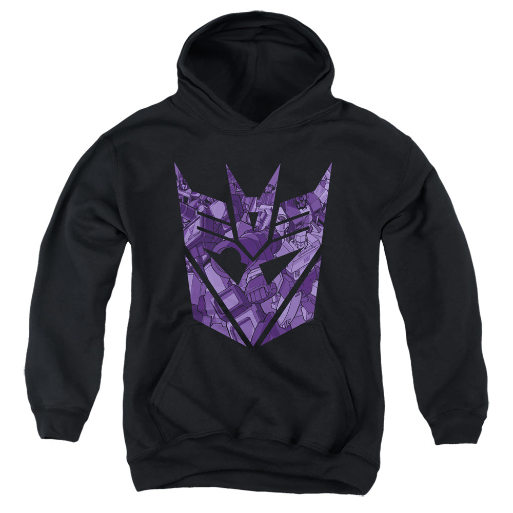 TRANSFORMERS/TONAL DECEPTICON - YOUTH PULLOVER HOODIE - BLACK
