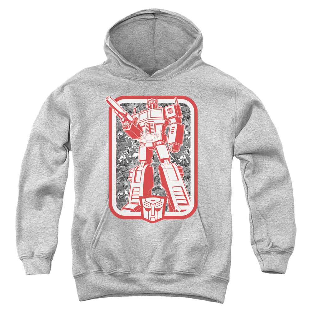 TRANSFORMERS/AUTOBOT - YOUTH PULLOVER HOODIE - ATHLETIC HEATHER