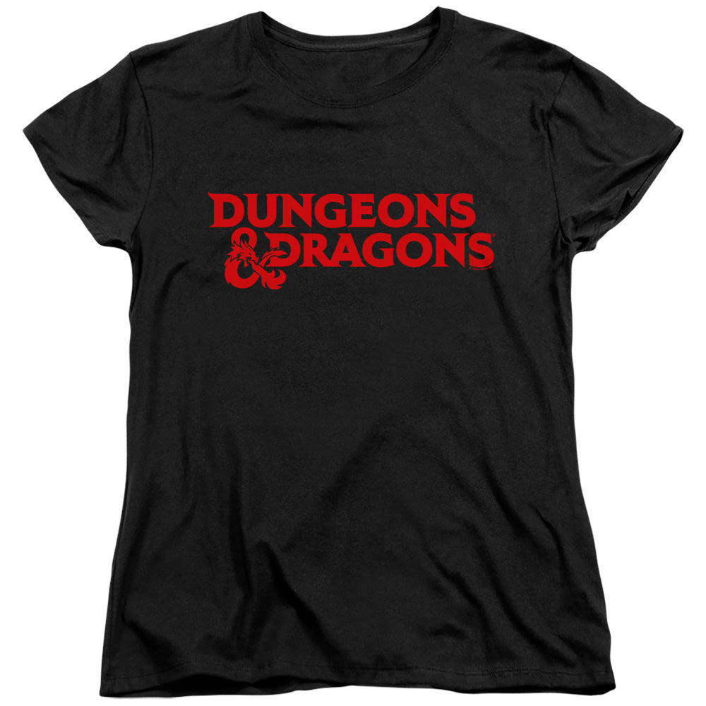 DUNGEONS AND DRAGONS/TYPE LOGO - S/S WOMENS TEE - BLACK