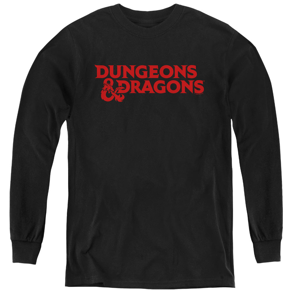 DUNGEONS AND DRAGONS/TYPE LOGO - YOUTH LONG SLEEVE TEE - BLACK