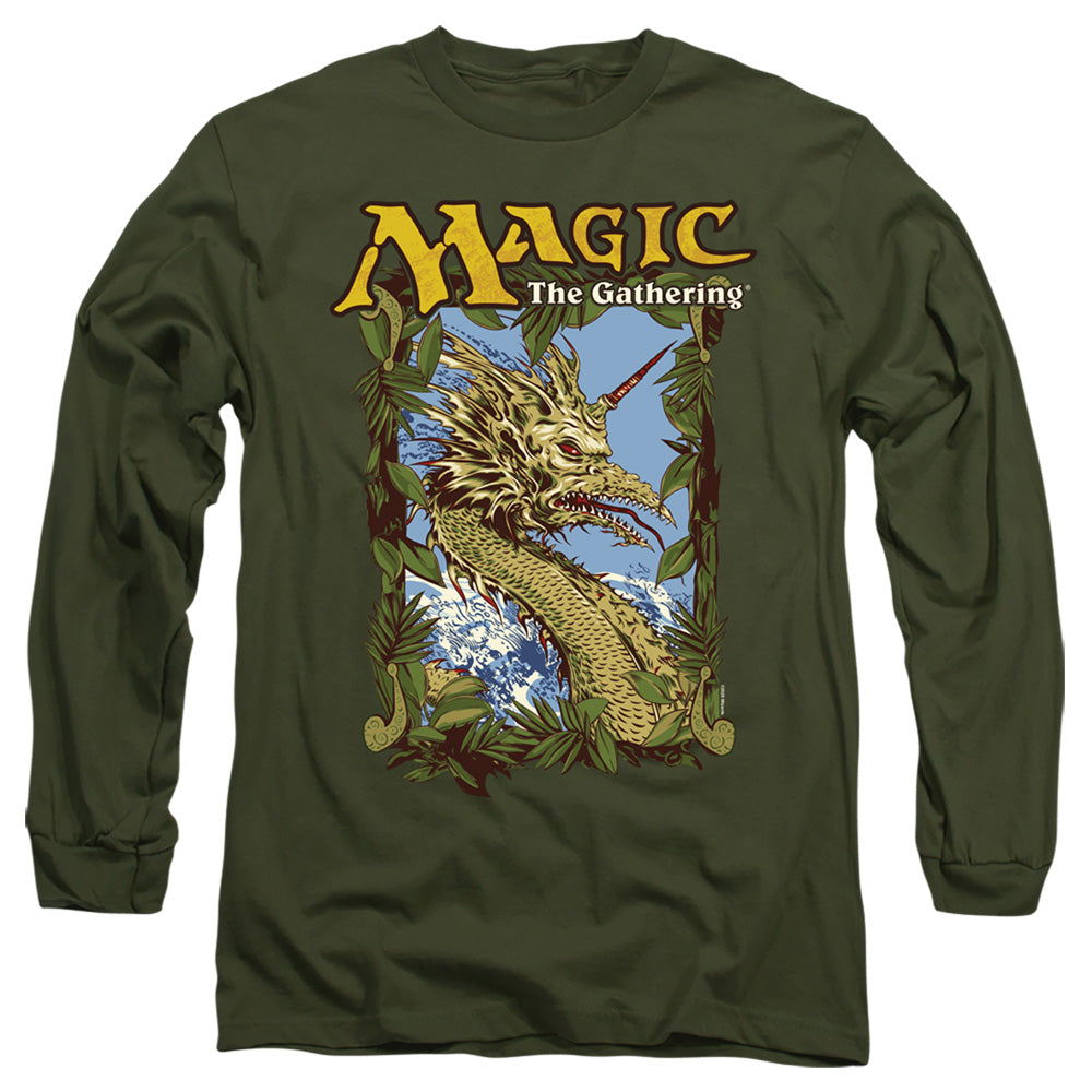 MAGIC THE GATHERING/MIRAGE DECK ART - L/S ADULT 18/1 - MILITARY GREEN