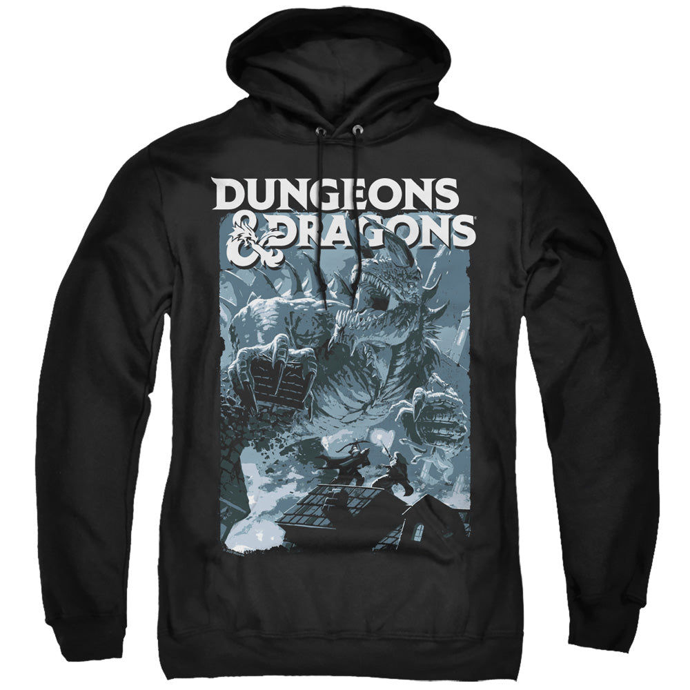 DUNGEONS AND DRAGONS/TARRASQUE - ADULT PULLOVER HOODIE - BLACK