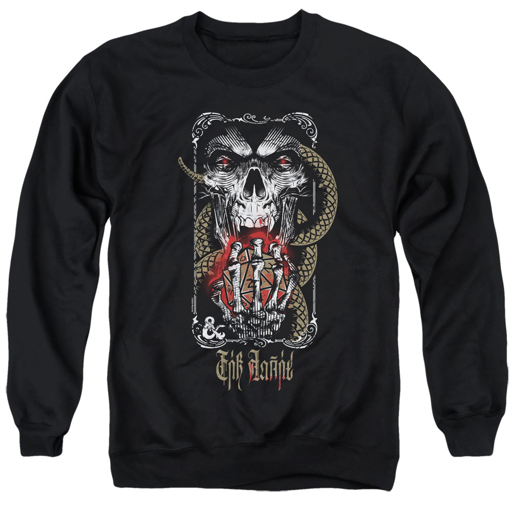 DUNGEONS AND DRAGONS/LICH FOR CHAOS - ADULT CREWNECK SWEATSHIRT - BLACK