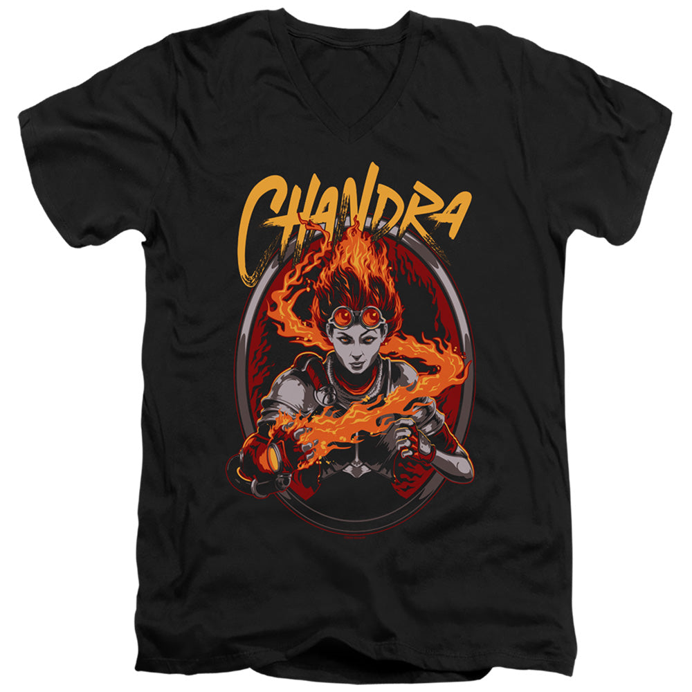 MAGIC THE GATHERING/CHANDRA - S/S ADULT V-NECK 30/1 - BLACK