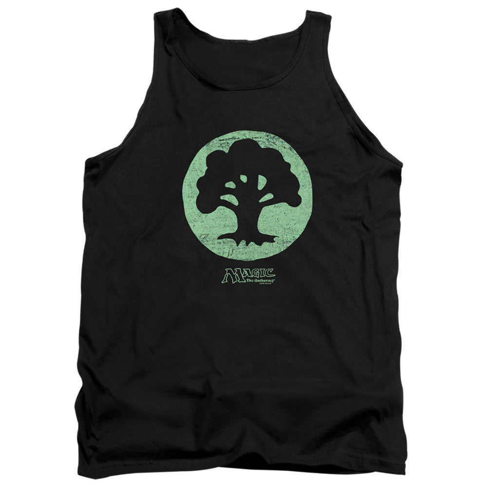MAGIC THE GATHERING/GREEN SYMBOL - ADULT TANK - BLACK
