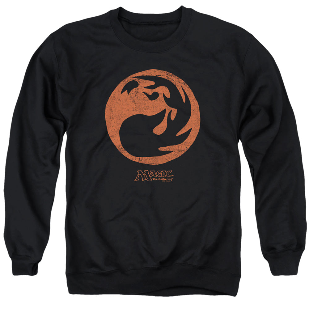 MAGIC THE GATHERING/RED SYMBOL - ADULT CREWNECK SWEATSHIRT - BLACK