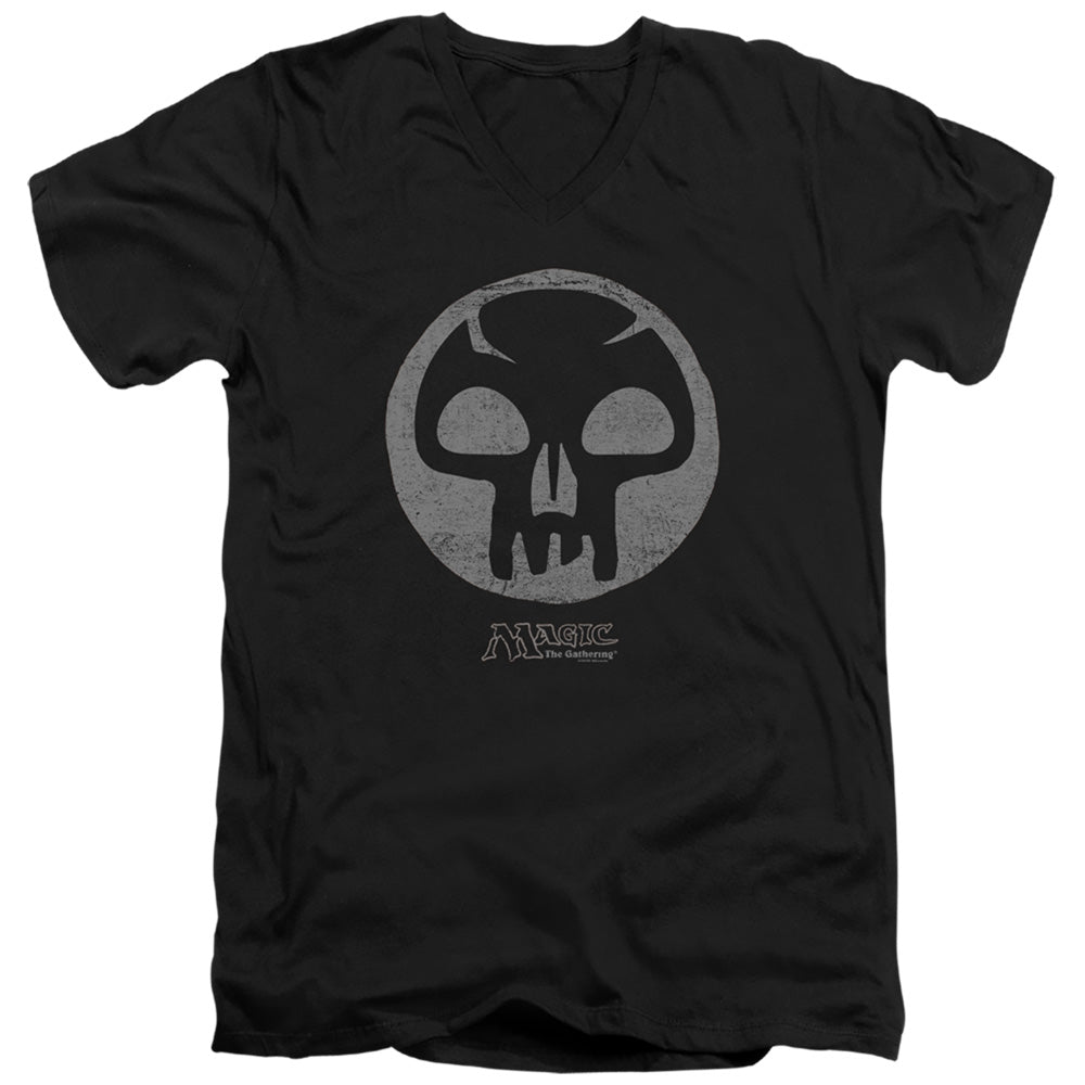 MAGIC THE GATHERING/BLACK SYMBOL - S/S ADULT V-NECK 30/1 - BLACK