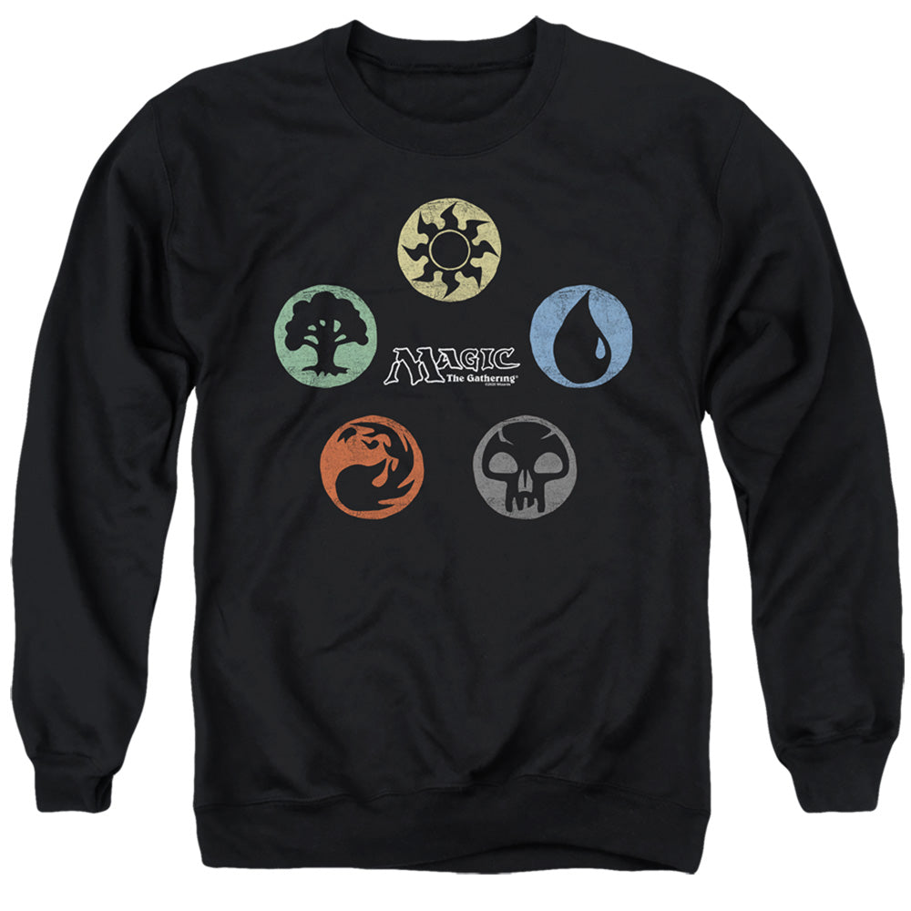 MAGIC THE GATHERING/5 COLORS - ADULT CREWNECK SWEATSHIRT - BLACK