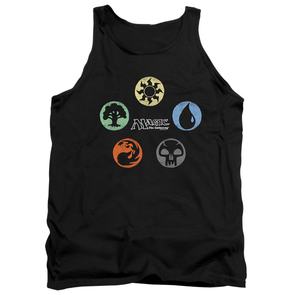 MAGIC THE GATHERING/5 COLORS - ADULT TANK - BLACK