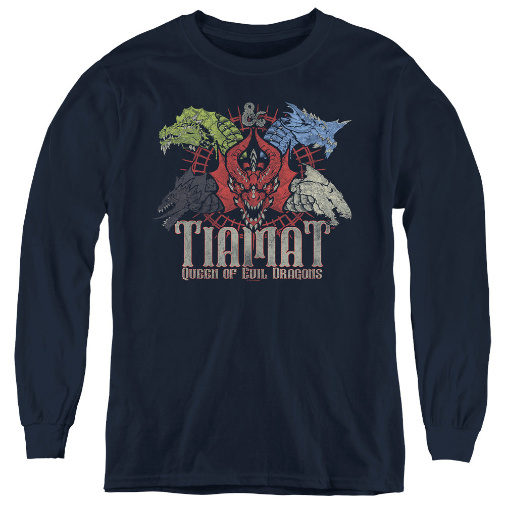 DUNGEONS AND DRAGONS/TIAMAT QUEEN OF EVIL - YOUTH LONG SLEEVE TEE - NAVY