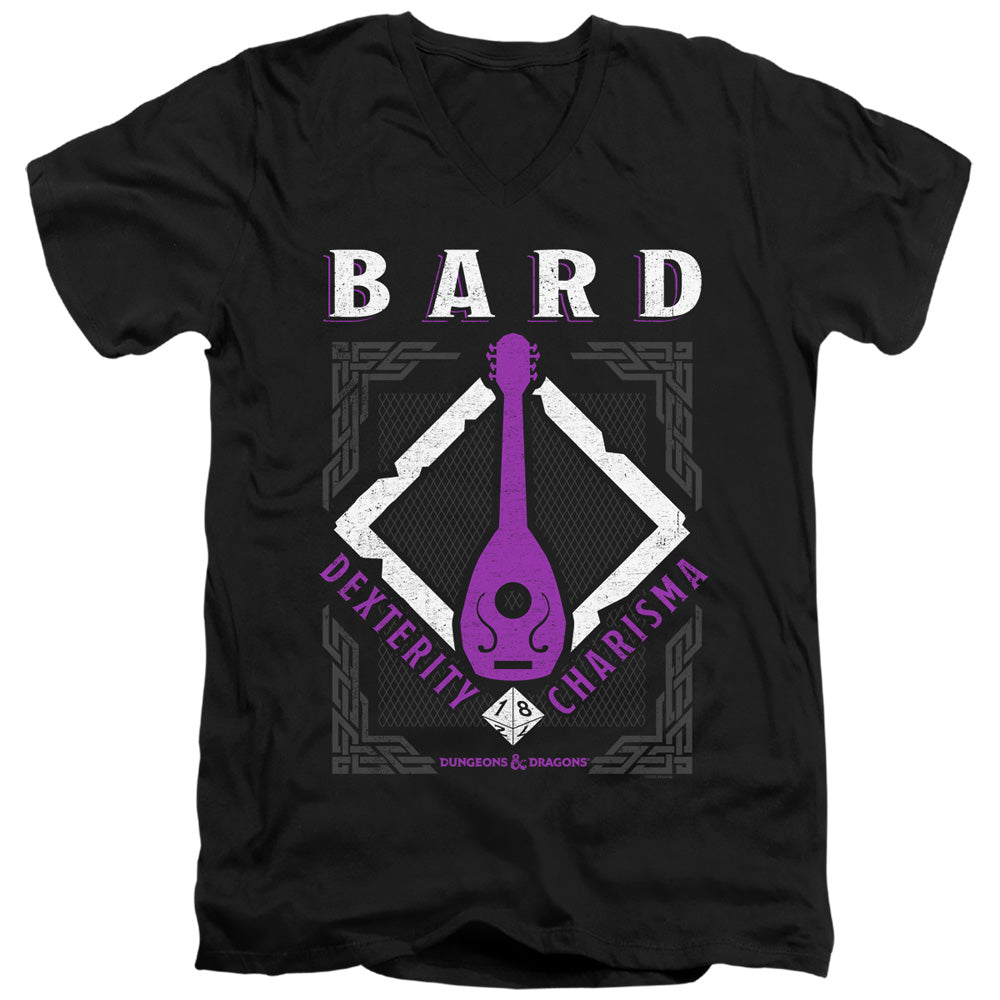 DUNGEONS AND DRAGONS/BARD - S/S ADULT V-NECK 30/1 - BLACK