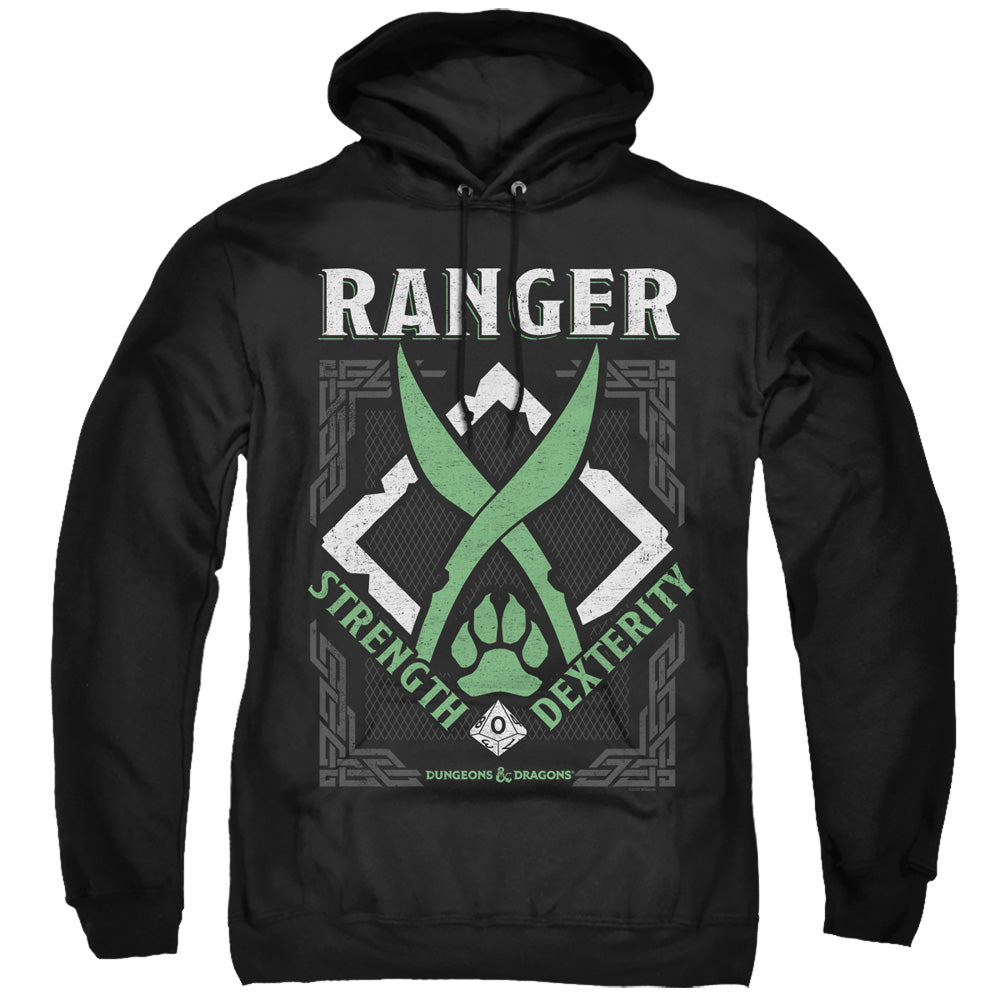 DUNGEONS AND DRAGONS/RANGER - ADULT PULLOVER HOODIE - BLACK