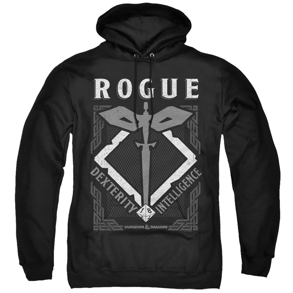 DUNGEONS AND DRAGONS/ROGUE - ADULT PULLOVER HOODIE - BLACK