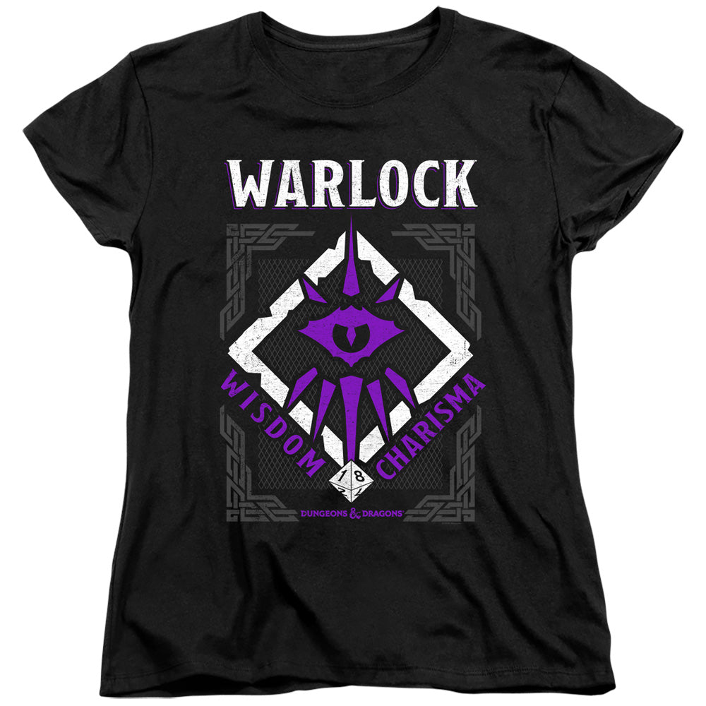 DUNGEONS AND DRAGONS/WARLOCK - S/S WOMENS TEE - BLACK