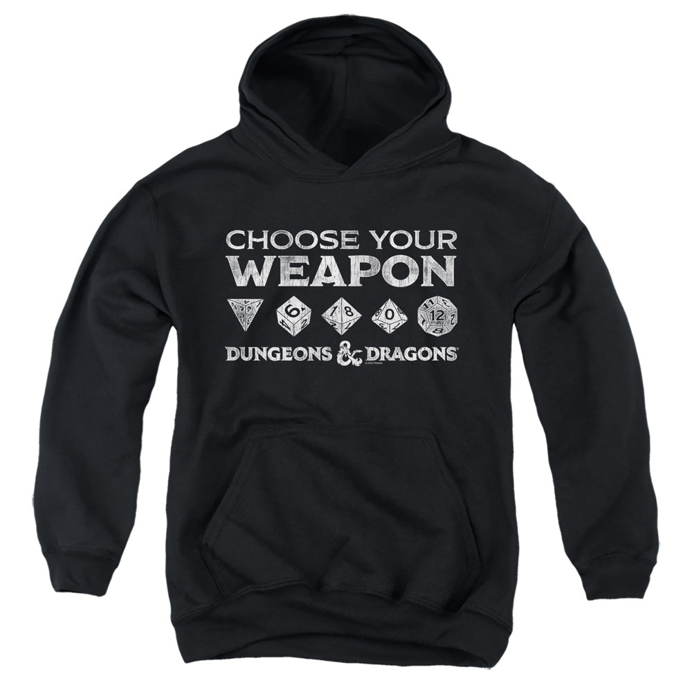 DUNGEONS AND DRAGONS/CHOOSE YOUR WEAPON - YOUTH PULLOVER HOODIE - BLACK