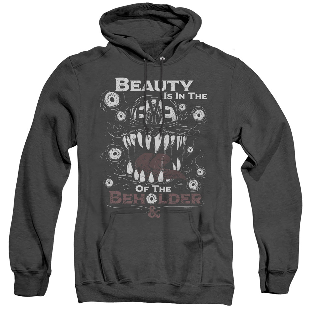 DUNGEONS AND DRAGONS/EYE OF THE BEHOLDER - ADULT HEATHER HOODIE - BLACK