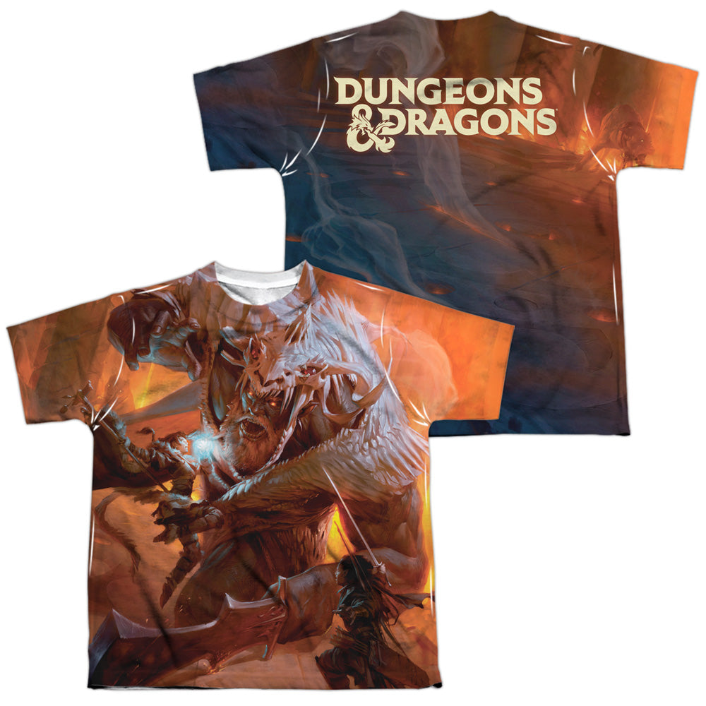 DUNGEONS AND DRAGONS/PLAYERS HANDBOOK COVER (FRONT/BACK PRINT) - S/S YOUTH POLY CREW - MULTI