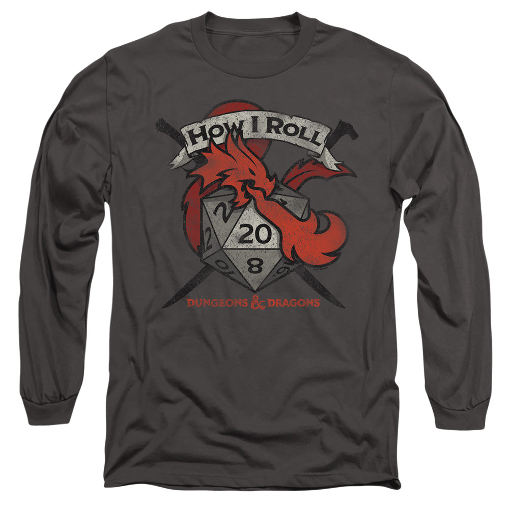 DUNGEONS AND DRAGONS/HOW I ROLL D AND D - L/S ADULT 18/1 - CHARCOAL