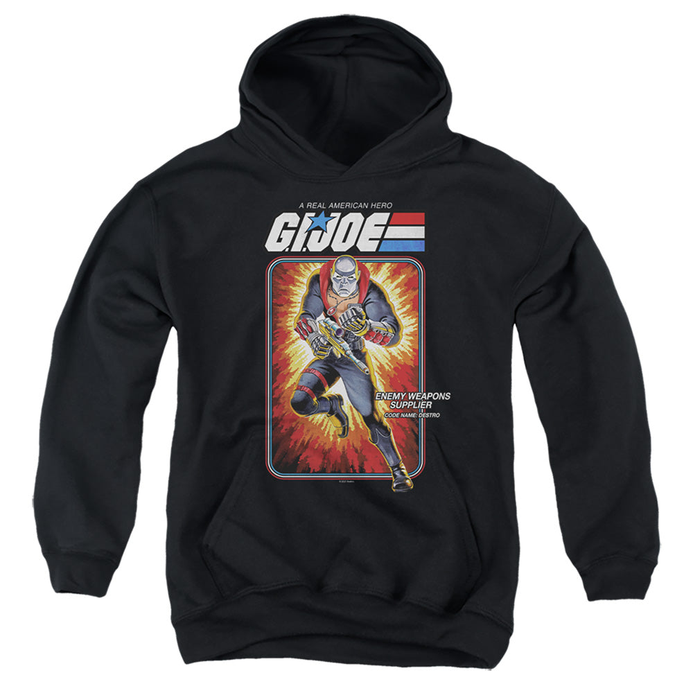 G.I. JOE/DESTRO CARD - YOUTH PULLOVER HOODIE - BLACK