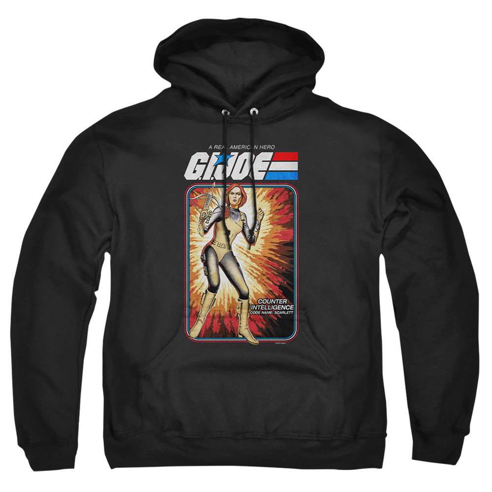 G.I. JOE/SCARLETT CARD - ADULT PULLOVER HOODIE - BLACK