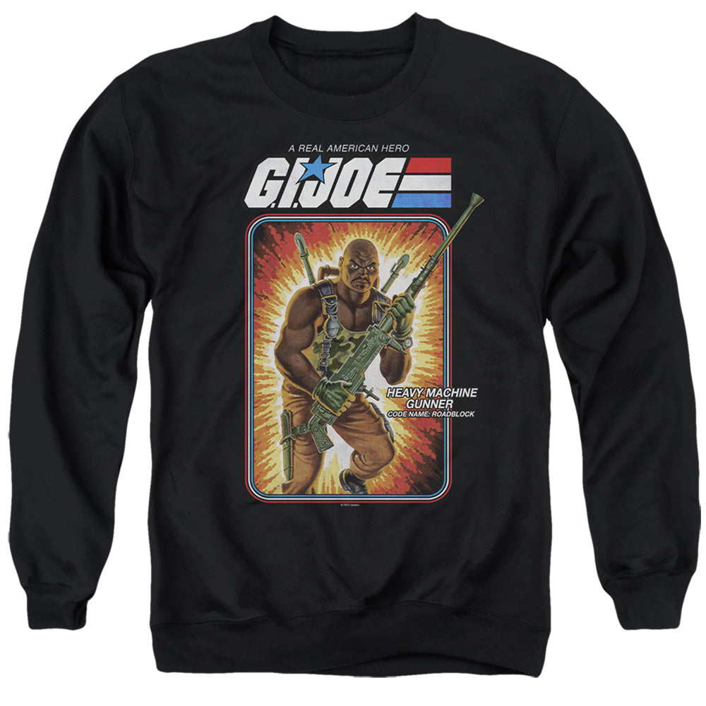 G.I. JOE/ROADBLOCK CARD - ADULT CREWNECK SWEATSHIRT - BLACK