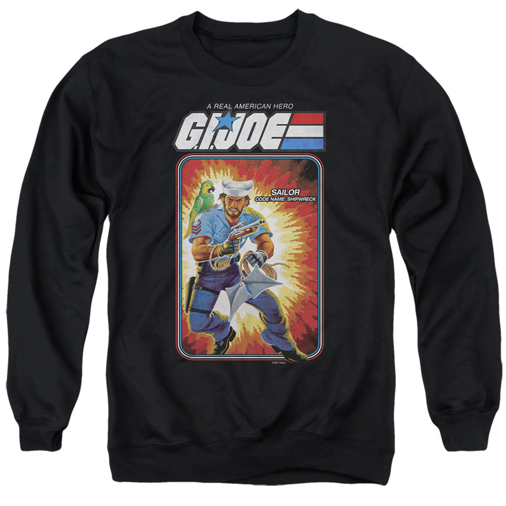 G.I. JOE/SHIPWRECK CARD - ADULT CREWNECK SWEATSHIRT - BLACK